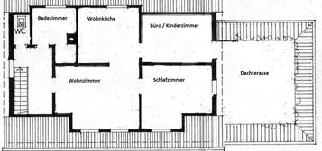 3-Zimmer-Maisonette-Wohnung mit Dachterasse und Einbauküche in Tübingen