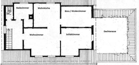 3-Zimmer-Maisonette-Wohnung mit Dachterasse und Einbauküche in Tübingen