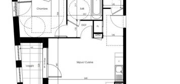Appartement neuf  à vendre, 2 pièces, 1 chambre, 44 m²