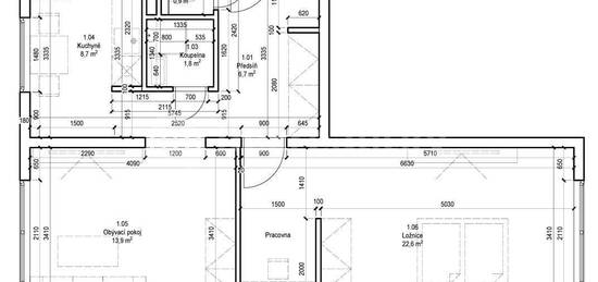 Pronájem bytu 2+1 54 m², Šantrochova, Praha