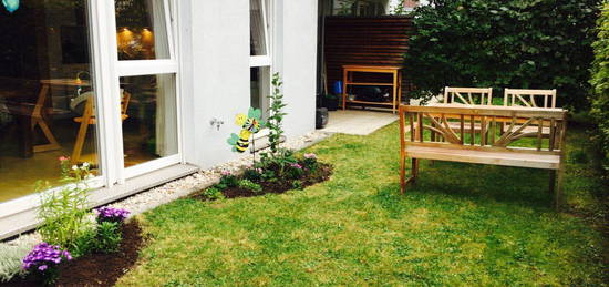 Moderne, helle 3-Zimmer-Gartenwohnung, teilmöbliert