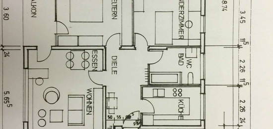 Neuwertige 3-Raum-Wohnung mit Balkon und Einbauküche in Stuttgart