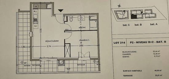 Location appartement 2 pièces 41 m²