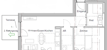 Schöne, helle, Neubau Erdgeschoss 2.-Zi.Whg inkl. Terrasse, EKB, Abstellraum!Vermietung nur mit WBS!