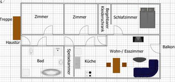 Wohnung mit Balkon