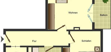 Schöne 2 Zimmerwohunng mit WBS anmietbar, frei ab 01.10.2024.