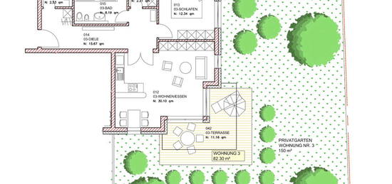 2,5 Zimmer Wohnung mit privatem Garten