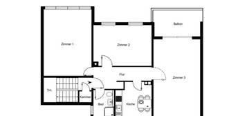 3 Zimmer-Wohnung mit Balkon und Stellplatz