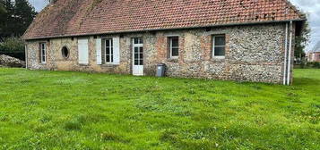 Ferme normande, maison en silex et briques