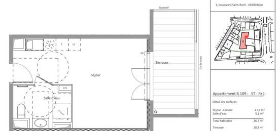 Studio  à louer, 1 pièce, 27 m², Étage 1/–