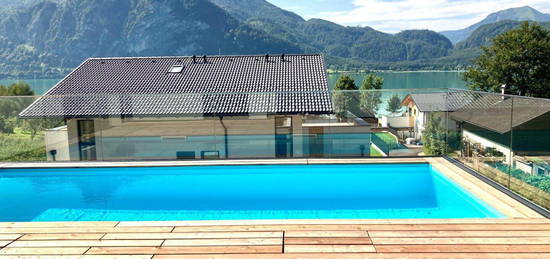 Luxuriöses 5-Zimmer-Einfamilienhaus mit Pool am Mondsee - Einzigartiger Seeblick und privater Badeplatz! PROVISIONSFREI