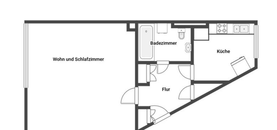 Gepflegte Einzimmerwohnung in ruhiger Lage in Duisburg Mündelheim