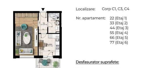 Promotie, ideal investitie, garsoniera noua, metrou Berceni - 5 min.