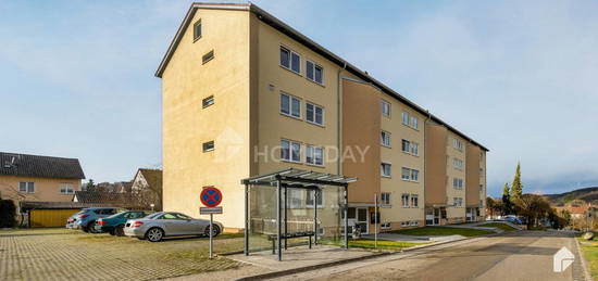 Gut vermietete 3 Zimmer Wohnung mit Balkon, Kamin zzgl. Stellplatz