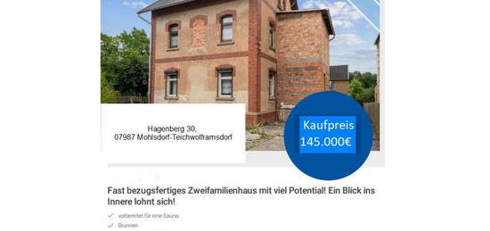 Fast bezugsfertiges Zweifamilienhaus mit viel Potenzial!