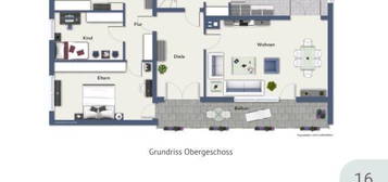 4,5-Zimmer-Wohnung mit Balkon, Terrasse und Gartenmitbenutzung