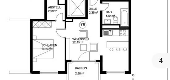 Möblierte 2-Zimmer-Wohnung in München Trudering