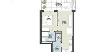 Geförderte Neubauwohnung mit Balkon im 1. Stock