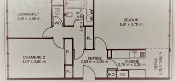 75013 - Olympiades - 3 pièces 67 m² + Parking