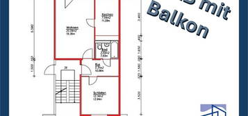 teilmodernisierte Zweiraumwohnung mit Badewanne