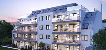 Stilvolle Single-Wohnung mit Niveau, Licht und Balkon. Nur 800m von der U1. Inklusive Deckenkühlung