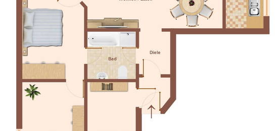 ***Ruhig gelegene Erdgeschosswohnung mit Terrasse, Gartenanteil und 2 Stellplätzen***