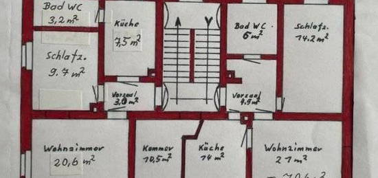 Großzügige 6-Zimmer Wohnung mit EBK, Laminat, 2 Bädern und eigenem Garten in Flöha! Stellplatz mgl.