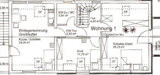 3-Zimmer Dachgeschosswohnung mit Balkon