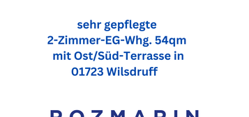 gepflegte 2-Zimmer-EG-Whg. mit Terrasse in 01723 Wilsdruff nähe Dresden