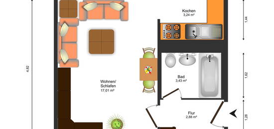 1-Raum-Wohnung mit ZMV