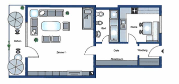 Gemütliche 1 Zimmerwohnung mit Balkon in Herten zu vermieten WE 63