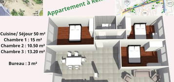 Superbe emplacement VILLEURBANNE Place Grandclément Appartement T4 100 m² - Tram T3 et T6  , C3 C11 C26