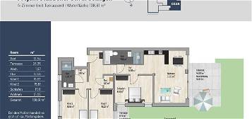 139 m² 4-Z. // Exklusive Terrassen, Garten Wohnung