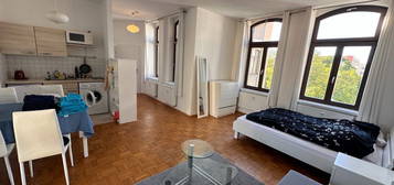 super helle, schöne, 1 Raum Wohng, Innenstadt, großer Balkon