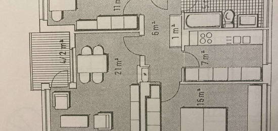 3 Zimmerwohnung im Erdgeschoss mit Balkon & Einbauküche