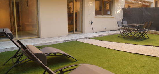 T2 meublé de 45m² avec jardin terrasse 61m² au calme + garage + cave