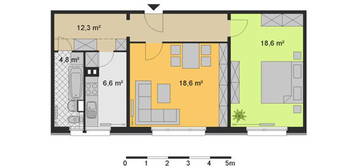 renovierungsbedürfte 2-Zimmer-Wohnung in Tierparknähe