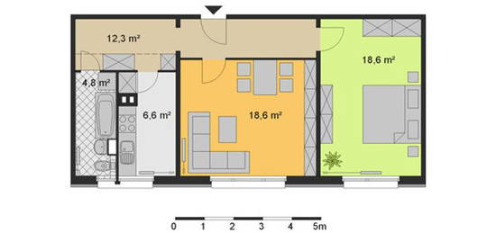 renovierungsbedürfte 2-Zimmer-Wohnung in Tierparknähe