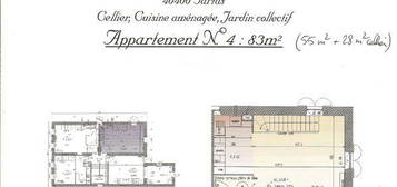 Tartas allées marines : T3 en duplex, 83 m2, cellier et jardin collectif