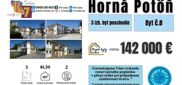 3 izb. byt (č. 8) len 20 min od Bratislavy v novom Projekte "Royal byty 12"