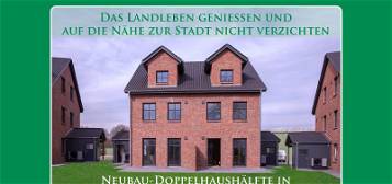 Land & Leute statt Hektik & Stress: 4,5-Zimmer-Neubau-Doppelhaushälftenmit Terrasse, Carport und 272 m2 Grund