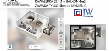 APARTAMENT ( KAWALERA ) 1 pok. 25.11M2 + balkon 3,8M2 NA WZ