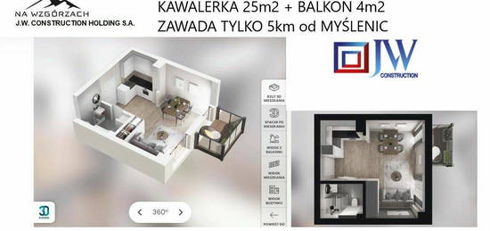 APARTAMENT ( KAWALERA ) 1 pok. 25.11M2 + balkon 3,8M2 NA WZ