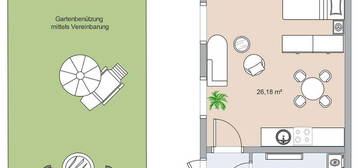 Gemütliche Hofwohnung mit eigenem Garten in ruhiger Lage