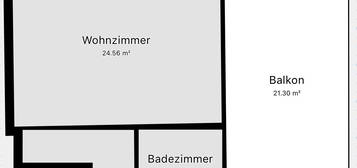 Wohnung G.Fläche 55m2 + riesige Dachterrasse, Einbauküche, Klima