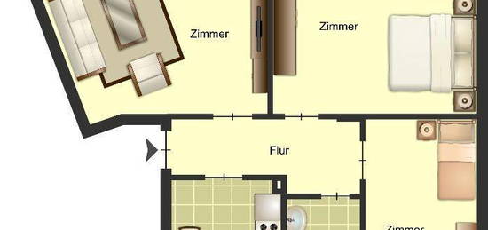 Zentrale 3-Zimmerwohnung