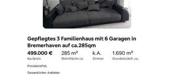 Solides 3 Familienhaus, inkl. 6 Garagen zu verkaufen