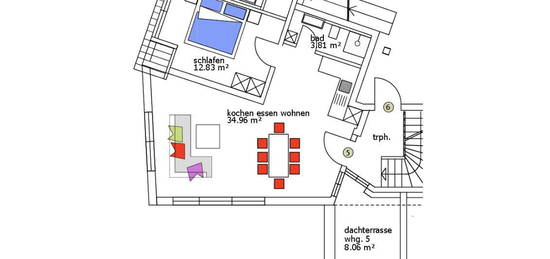 2-Zimmer Single-Wohnung im OG mit 57 m² Wohnfläche