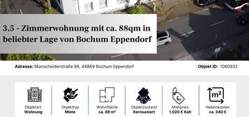 3,5 Zimmerwohnung mit ca. 88qm in beliebter Lage von Bochum