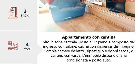 Appartamento con 3 camere e 2 bagni